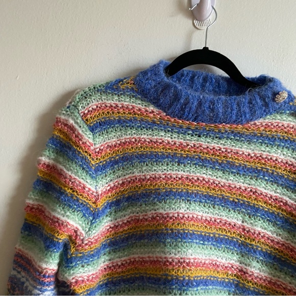 Leandra Medine x Mango wool blend colourful striped sweater - Picture 3 of 11